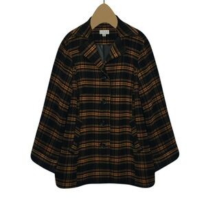 Joan Rivers fleece plaid jacket/coat size L women's with pockets